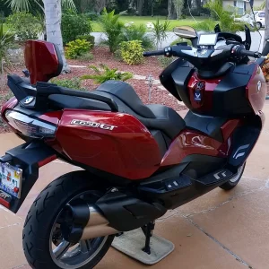 2016 C650 GT with Passenger Backrest Custom Paint: Ruby Red Metallic Clear 